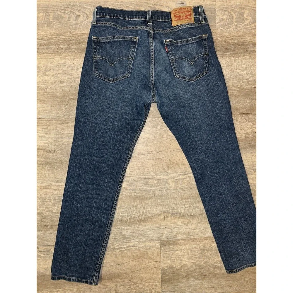 Levi's 511 Slim Fit Men's Jeans W32 L30 Dark Wash Denim Pants Blue